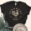 FIFY STORE Cadeau T-shirts Jeux Olympiques France 2024 Coq Français  