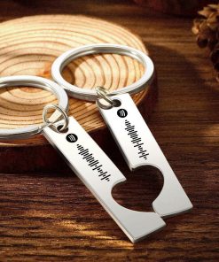 Personalized Spotify Code Keychain with Heart Cut Out