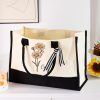 Personalized Name Canvas Tote Bag - Perfect Custom Woman Gift
