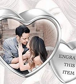 Custom Double-Sided Engraved Heart Photo Charm
