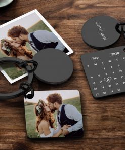 Custom Engraved Photo Calendar Keychain