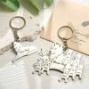 Personalized Wolf Keychain with Engraved Family Names
