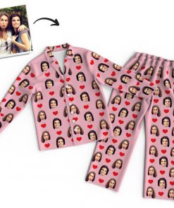 Custom Long Sleeve Pajamas with Faces - Unisex