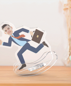 Personalized Photo Tumbler – Custom Businessman Acrylic Desktop Decoration