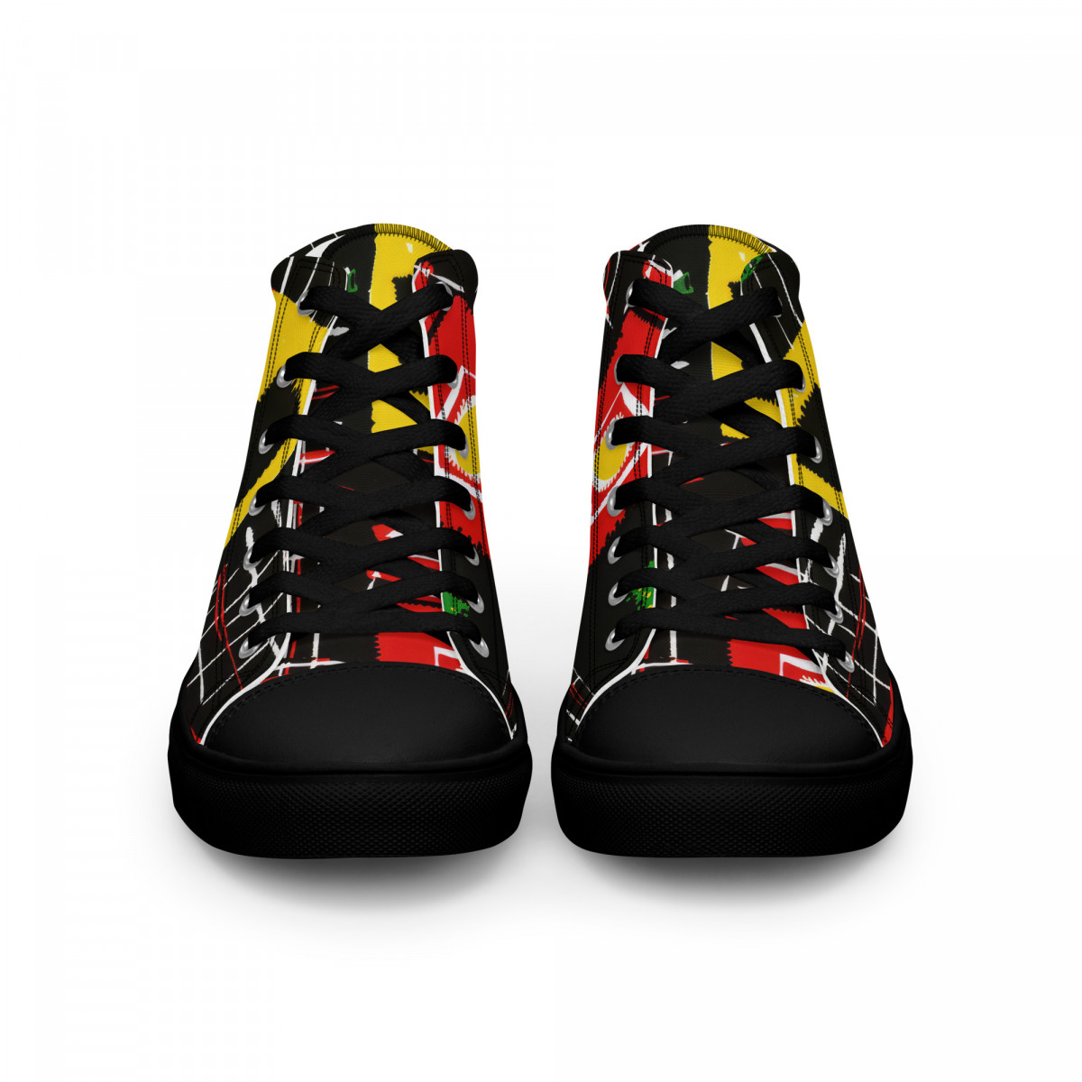 Men’s High Top Canvas Shoes African Traditional Print - Image 11