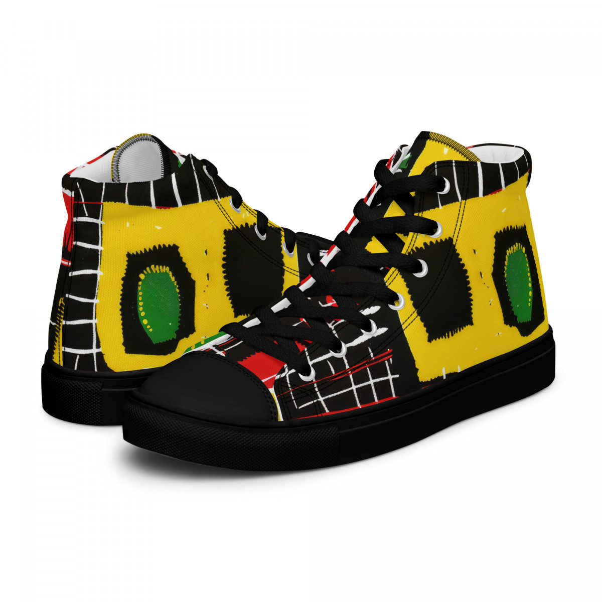 Men’s High Top Canvas Shoes African Traditional Print - Image 27