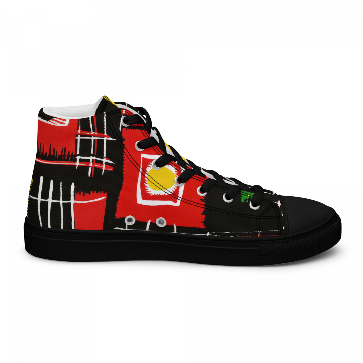 Men’s High Top Canvas Shoes African Traditional Print - Image 16