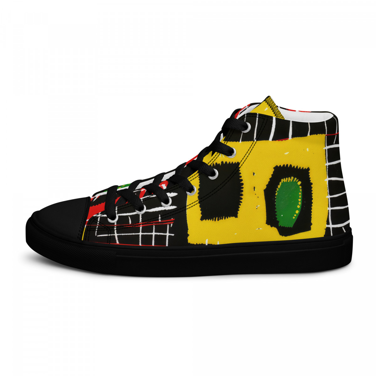 Men’s High Top Canvas Shoes African Traditional Print - Image 17