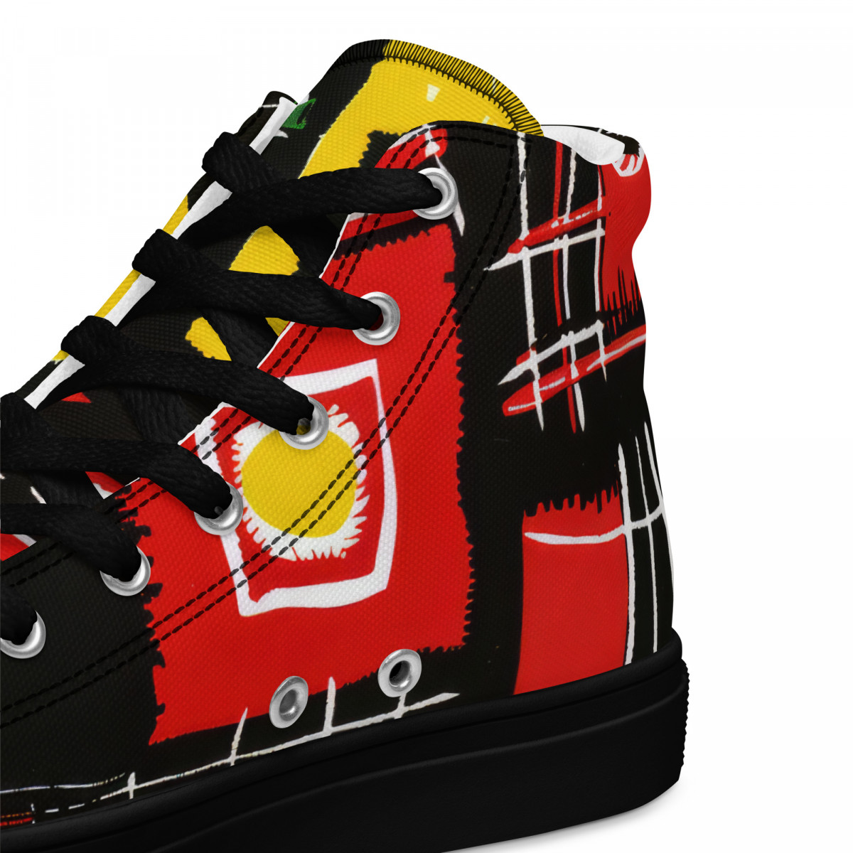 Men’s High Top Canvas Shoes African Traditional Print - Image 15