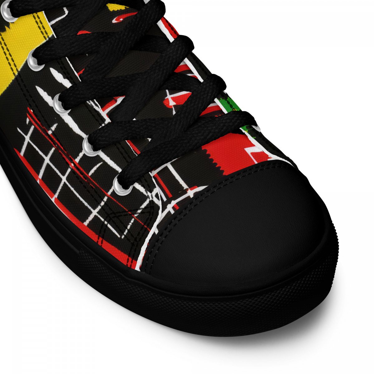 Men’s High Top Canvas Shoes African Traditional Print - Image 14