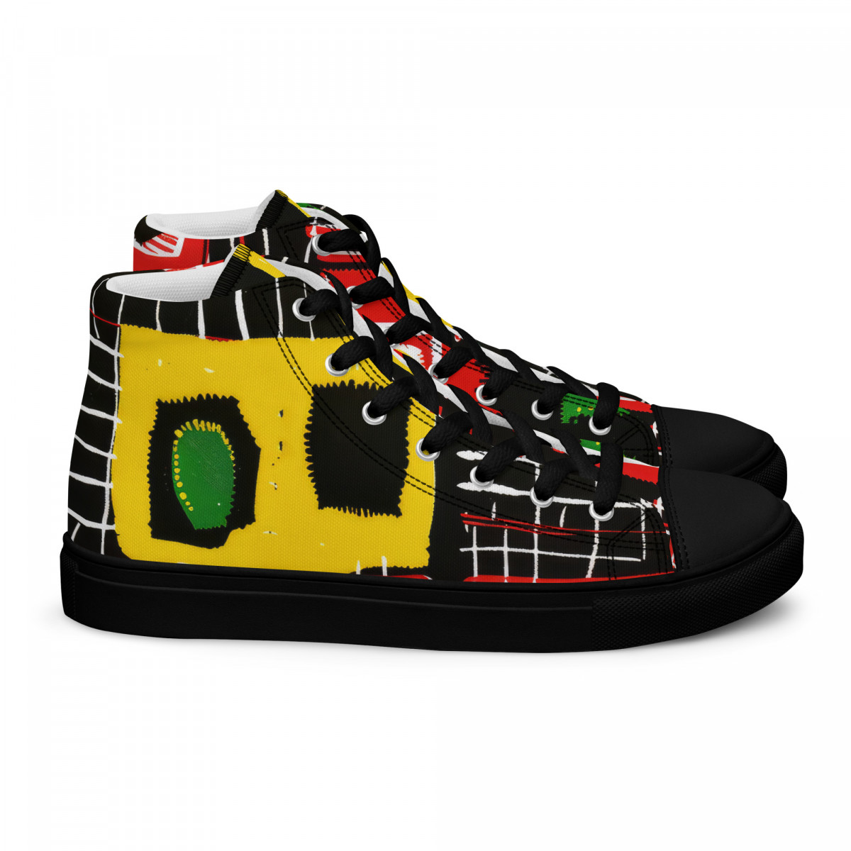 Men’s High Top Canvas Shoes African Traditional Print - Image 10