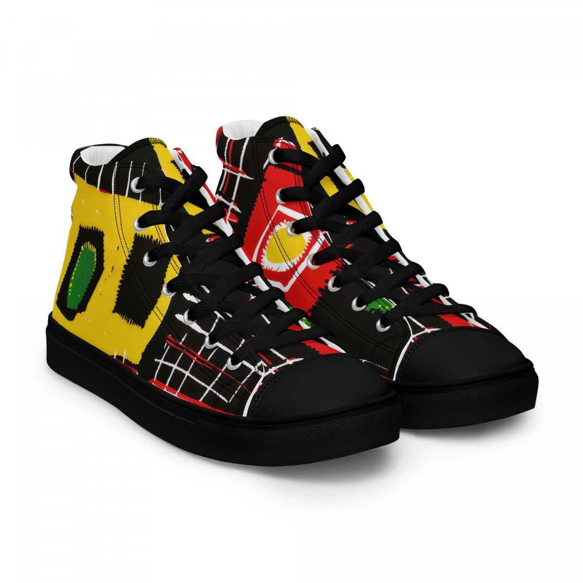 Men’s High Top Canvas Shoes African Traditional Print - Image 9