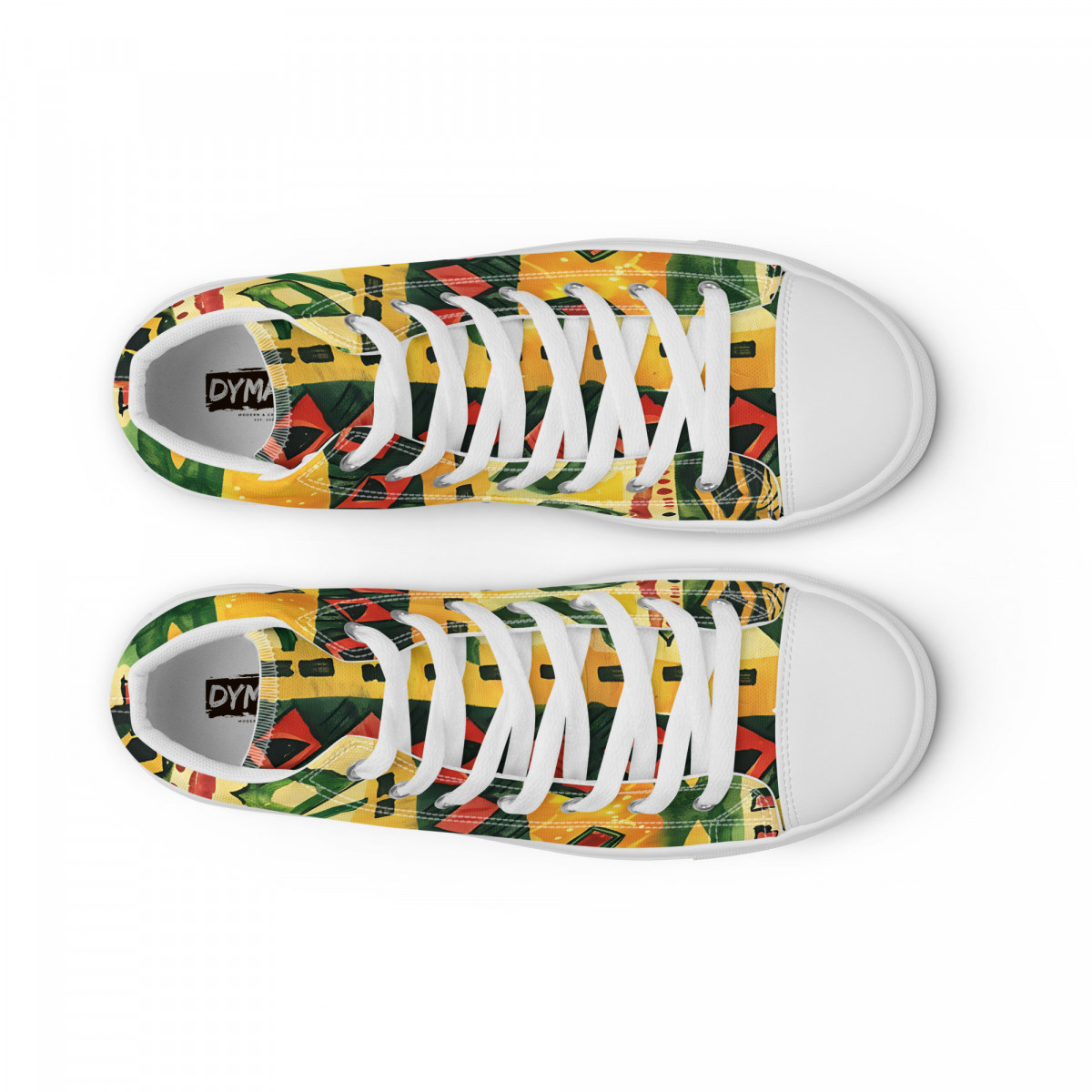 Men’s High Top Canvas Sneakers African Traditional Print - Image 3