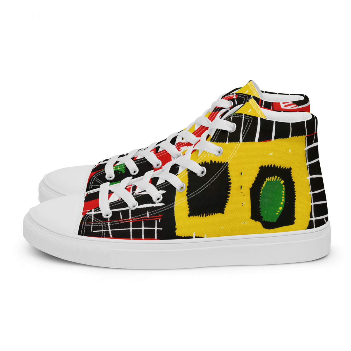 Men’s High Top Canvas Shoes African Traditional Print - Image 24