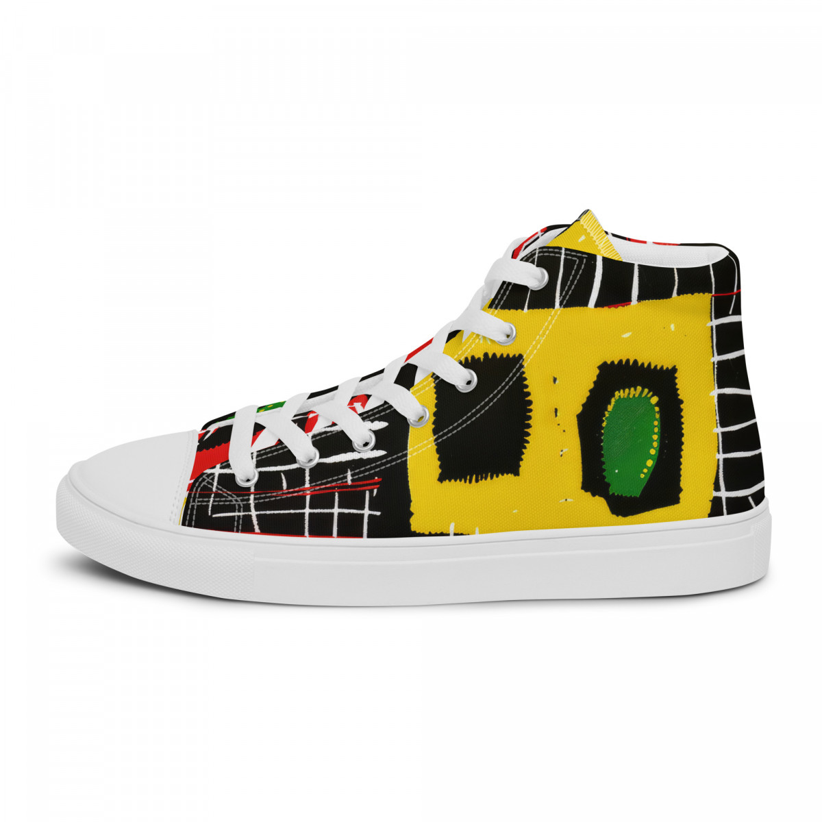 Men’s High Top Canvas Shoes African Traditional Print - Image 23