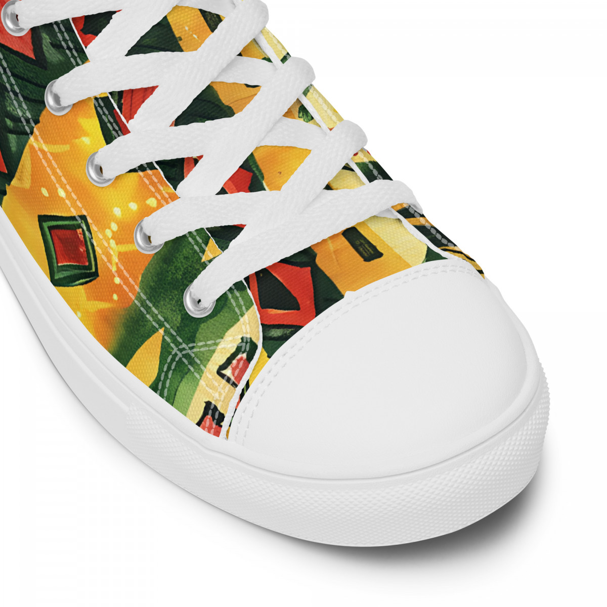 Men’s High Top Canvas Sneakers African Traditional Print - Image 5