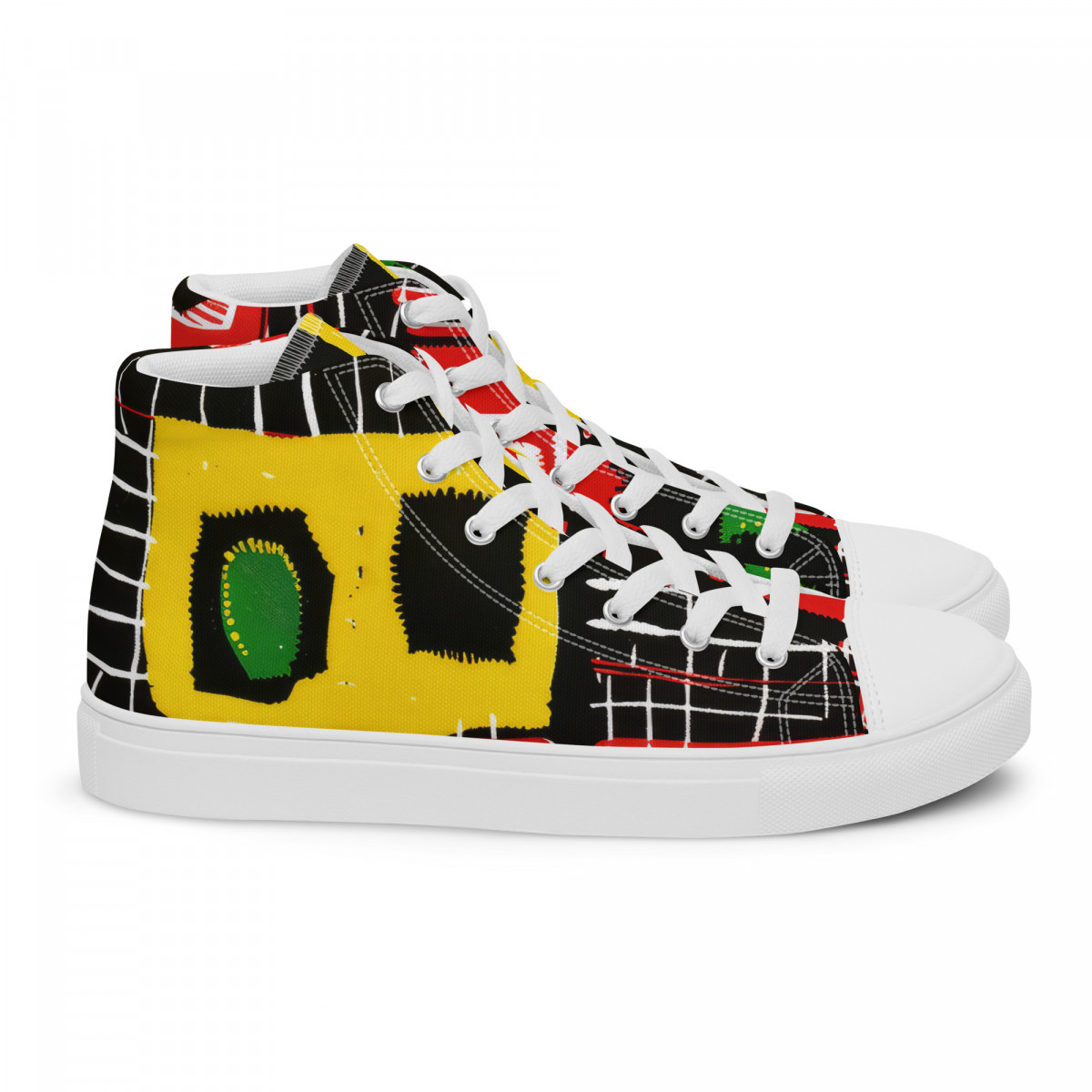 Men’s High Top Canvas Shoes African Traditional Print - Image 3