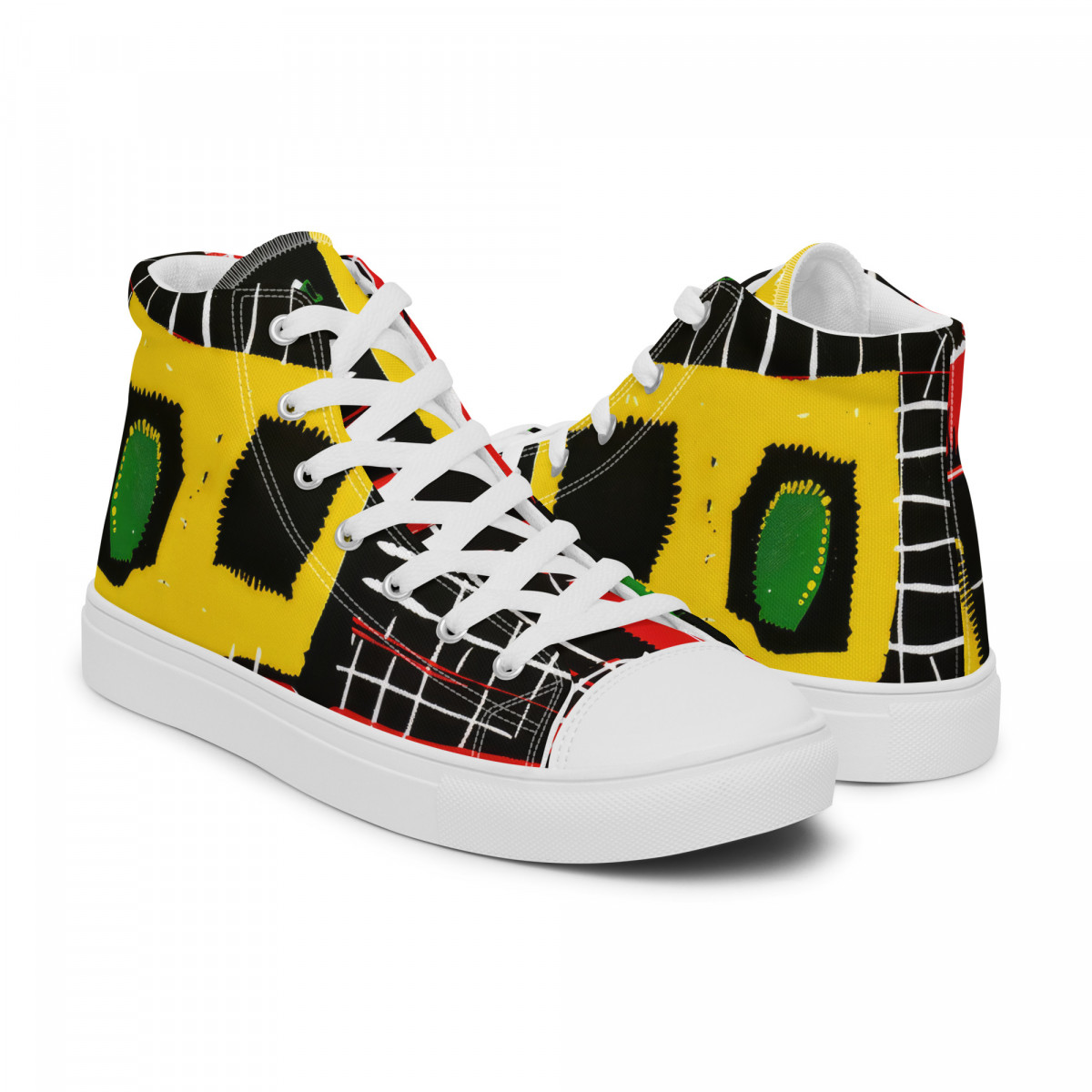 Men’s High Top Canvas Shoes African Traditional Print - Image 29
