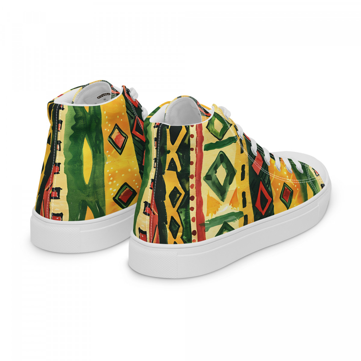 Men’s High Top Canvas Sneakers African Traditional Print - Image 7