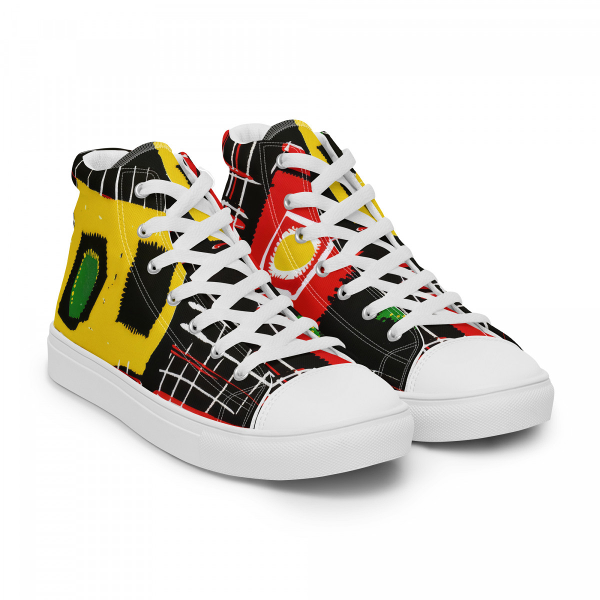 Men’s High Top Canvas Shoes African Traditional Print - Image 2