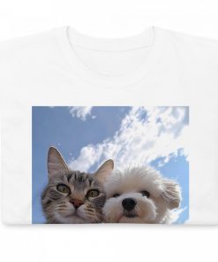 Alternative view of Cat and Dog Selfie T-Shirt Cute Pets Lovers Gifts