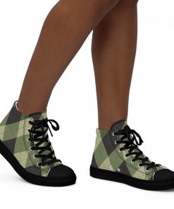 Alternative view of High Top Sneakers for Women Cute Green military colors Canvas 2025
