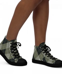 Alternative view of High Top Sneakers for Women Cute Green military colors Canvas 2025