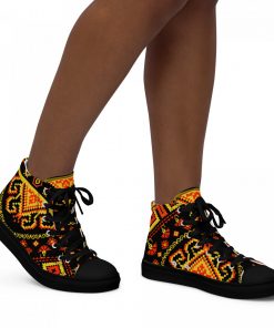 Alternative view of High Top Sneakers for Women Beautiful Tribal Embroidery Pattern