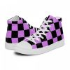 FIFY STORE High Top Sneakers for Women Black and White Check Pattern  %Post Title %Site Name