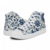 High Top Sneakers for Women Cute Chinoiserie Blue Flowers Canvas