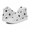 Dogs High Top Canvas Shoes For Women Paw and Bone Sneakers