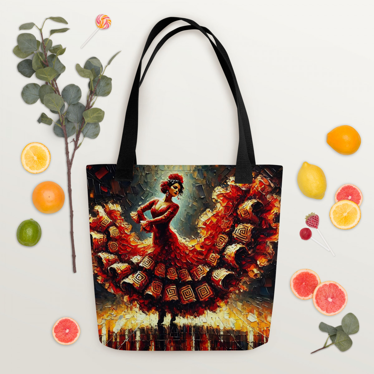Flamenco Oil Painting Dancer Tote Bag - Image 4