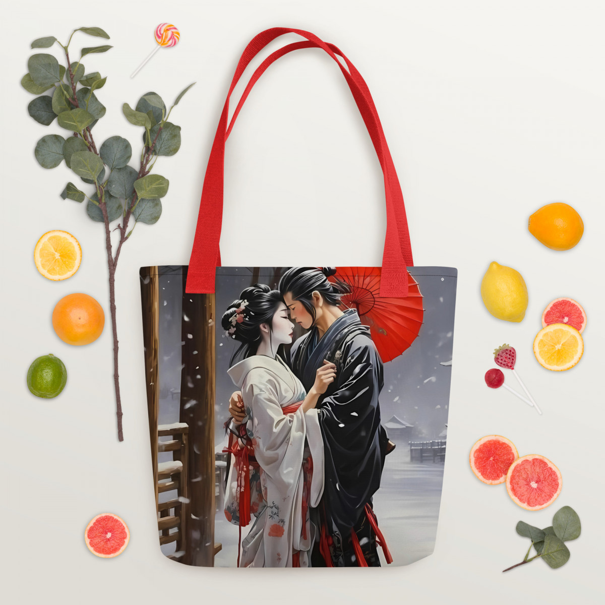 Japanese Art Couple in Love Tote bag - Image 11