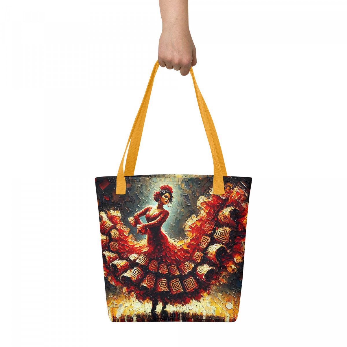 Flamenco Oil Painting Dancer Tote Bag - Image 12