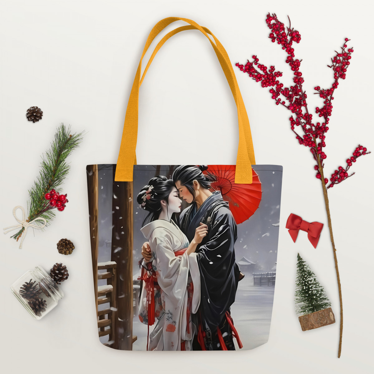 Japanese Art Couple in Love Tote bag - Image 13