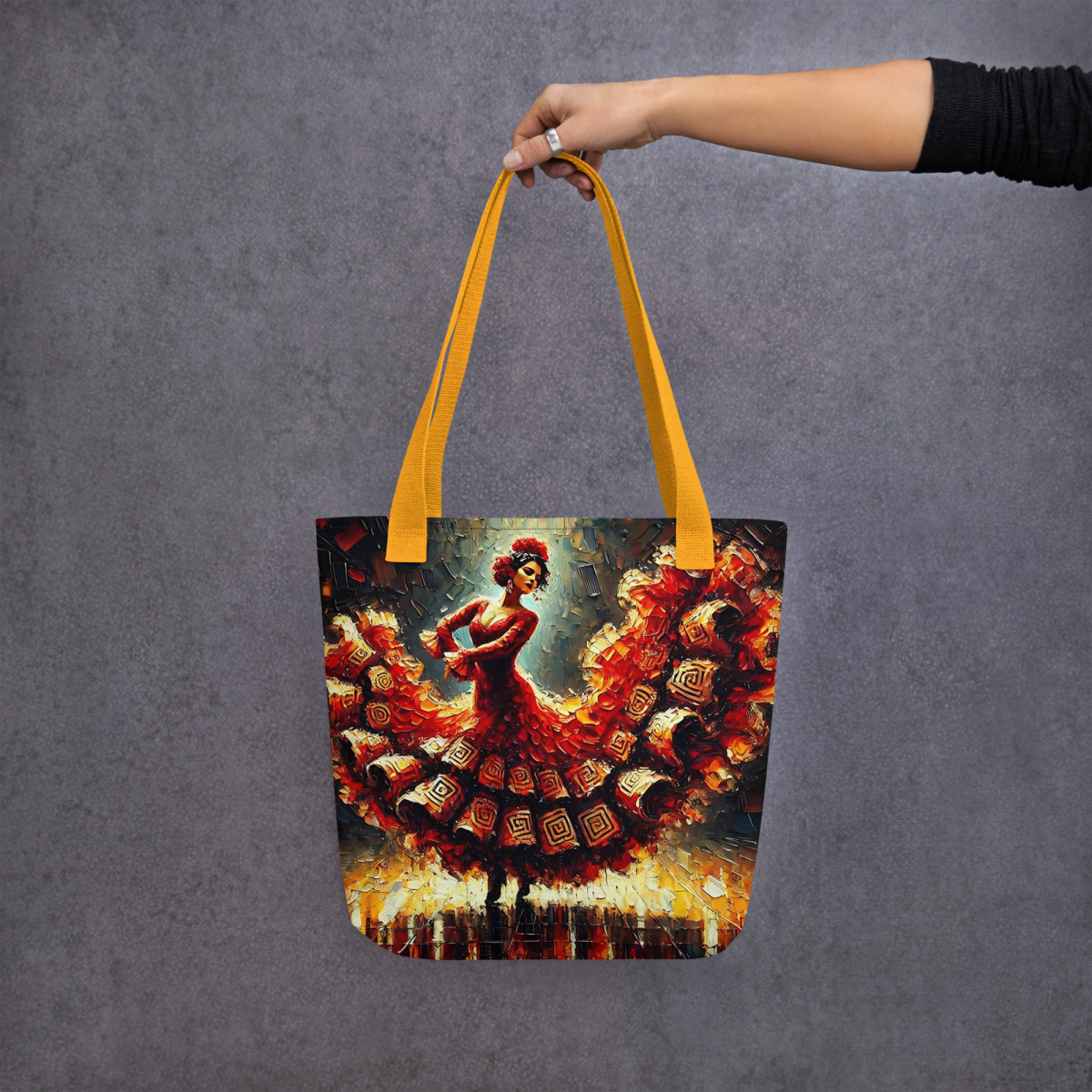 Flamenco Oil Painting Dancer Tote Bag - Image 11