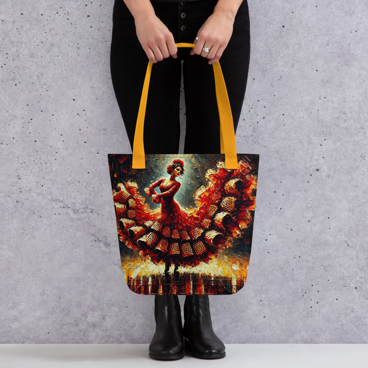 Flamenco Oil Painting Dancer Tote Bag - Image 13