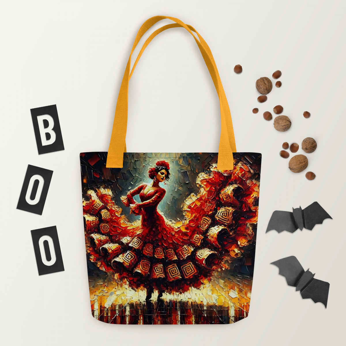 Flamenco Oil Painting Dancer Tote Bag - Image 15