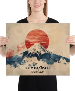 Japan Mountain Fuji Watercolor Poster Poster - Dymane Wall Art