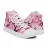 Women’s high top Sneakers Pink Chinoiserie Pattern